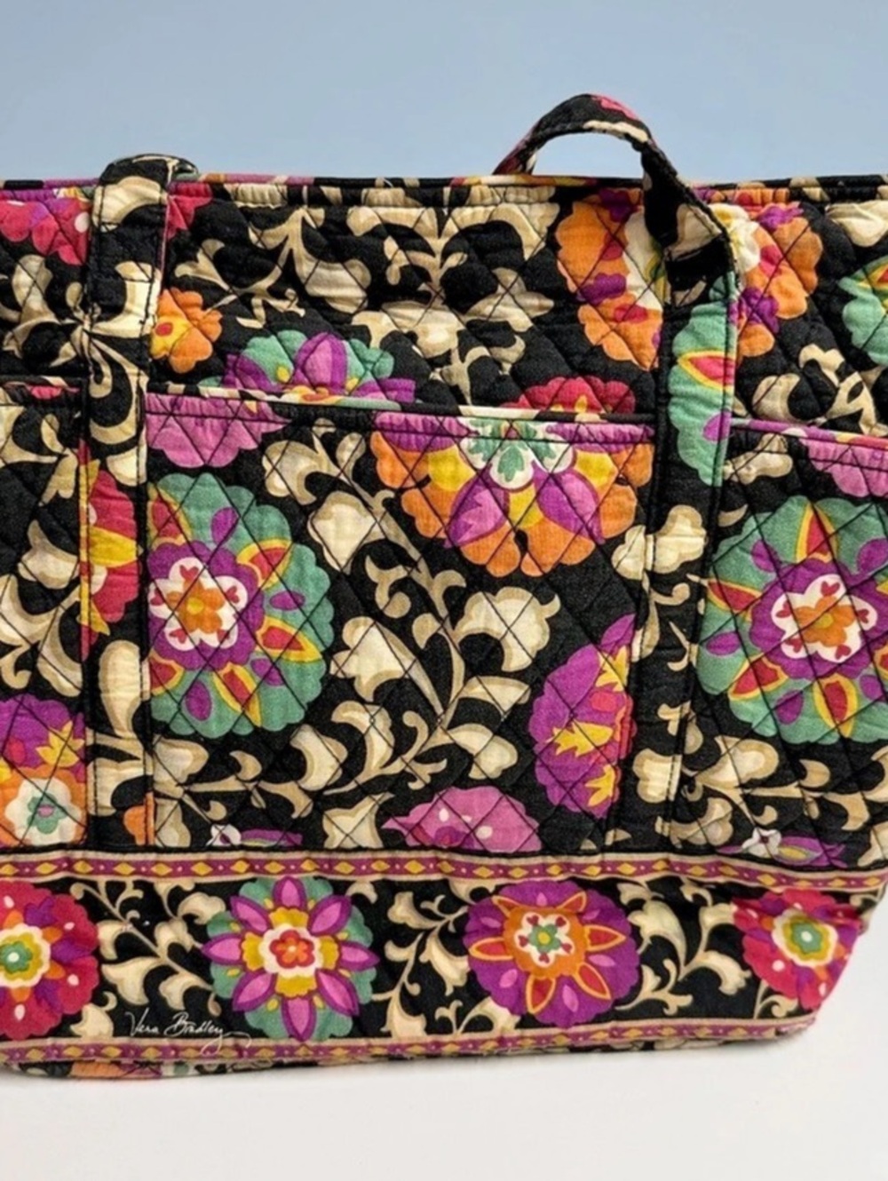 Vera Bradley Baroque Quilted Tote Bag in retired pattern “Suzani”.